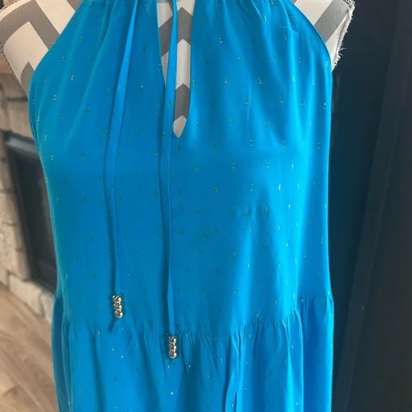 🆕NWT Lilly Pulitzer Womans Litia Sundress Dress Size Small Turquoise Metallic - Picture 4 of 6